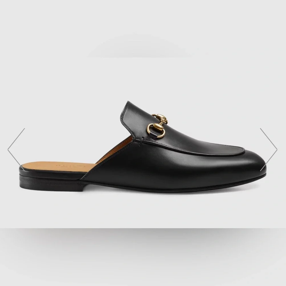 AUTHENTIC Gucci WOMEN'S PRINCETOWN LEATHER SLIPPER mule slide loafers size 40 - Picture 8 of 9